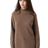 Pull à col montant sans couture 100 % laine mérinos