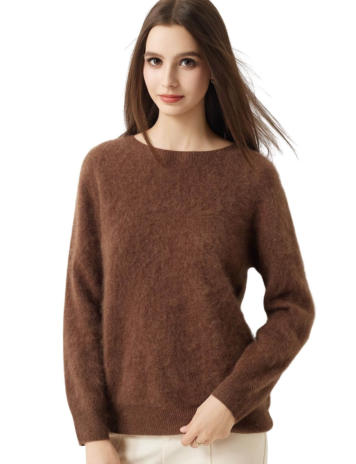 100% Merino Wool Crew Neck Seamless Sweater