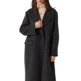 Double-Breasted 100% Merino Wool Long Coat