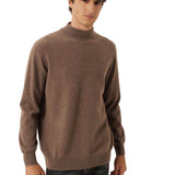 100% Cashmere Mock Neck Seamless Knit Sweater