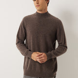 100% Cashmere Mock Neck Seamless Knit Sweater