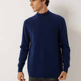 100% Cashmere Mock Neck Seamless Knit Sweater