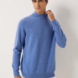 100% Cashmere Mock Neck Seamless Knit Sweater