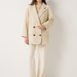 100% Merino Wool Double Breasted Short Coat