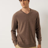 100% Cashmere V Neck Seamless Knit Sweater