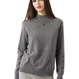 30% Cashmere 70% Merino Wool Seamless Mock Neck Sweater