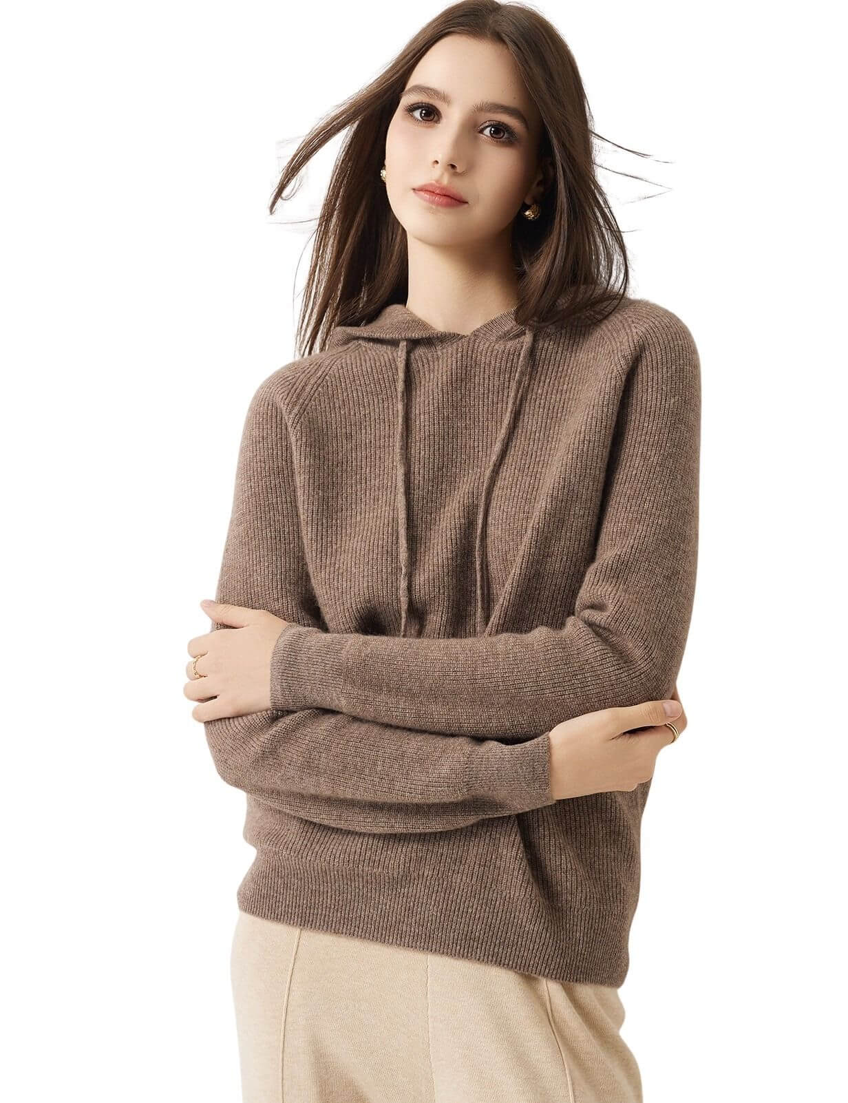 30% Cashmere 70% Merino Wool Hooded Sweater