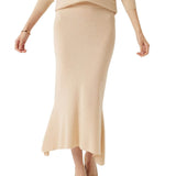 30% Cashmere 70% Merino Wool Knit Fishtail Skirt
