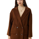 100% Merino Wool Double Breasted Short Coat