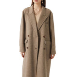 Double-Breasted 100% Merino Wool Long Coat