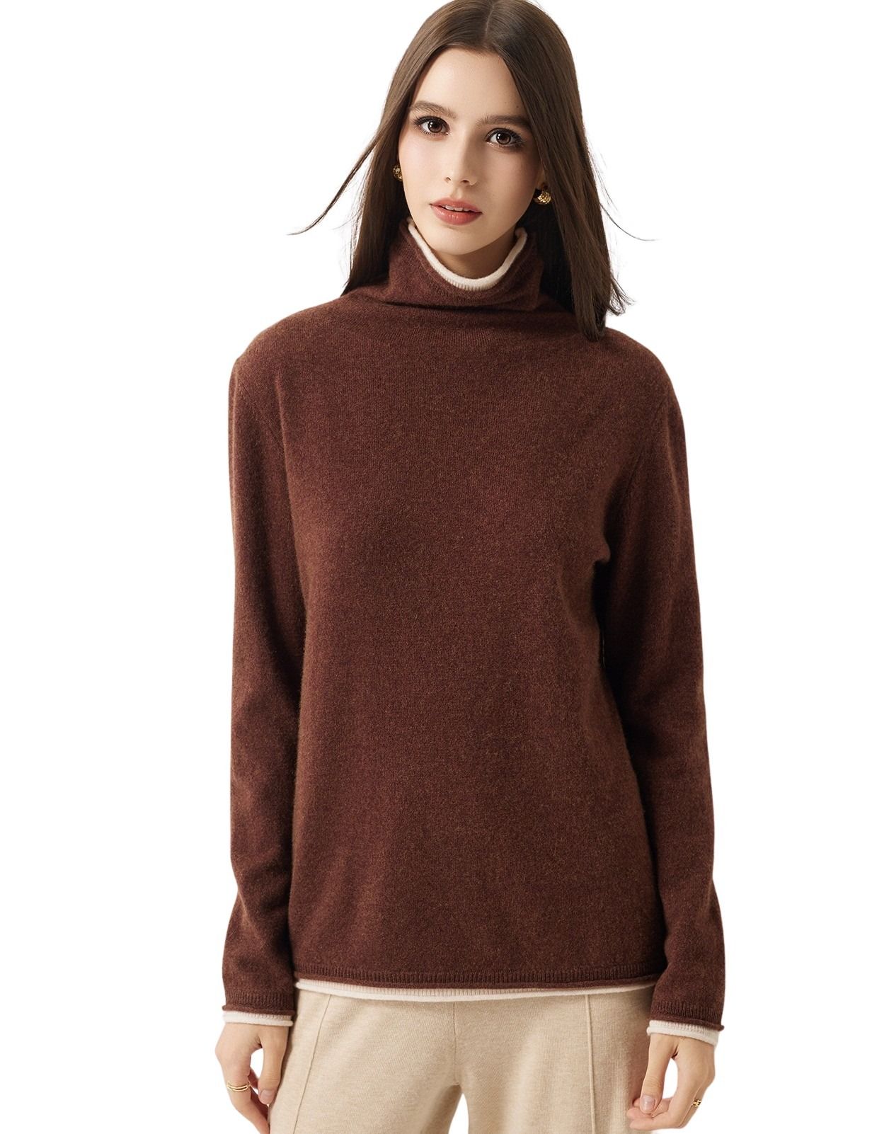 30% Cashmere 70% Merino Wool Turtle Neck Sweater
