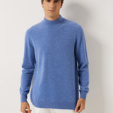 100% Cashmere Mock Neck Seamless Knit Sweater