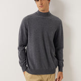 100% Cashmere Mock Neck Seamless Knit Sweater