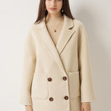 100% Merino Wool Double Breasted Short Coat