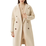 100% Merino Wool Fall Winter Long Pea Coat