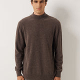 100% Cashmere Mock Neck Seamless Knit Sweater