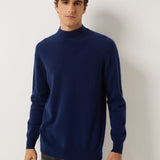 100% Cashmere Mock Neck Seamless Knit Sweater