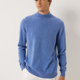 100% Cashmere Mock Neck Seamless Knit Sweater