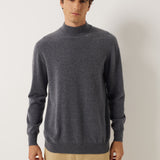 100% Cashmere Mock Neck Seamless Knit Sweater