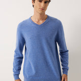 100% Cashmere V Neck Seamless Knit Sweater