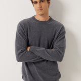 100% Cashmere Crew Neck Seamless Knit Sweater