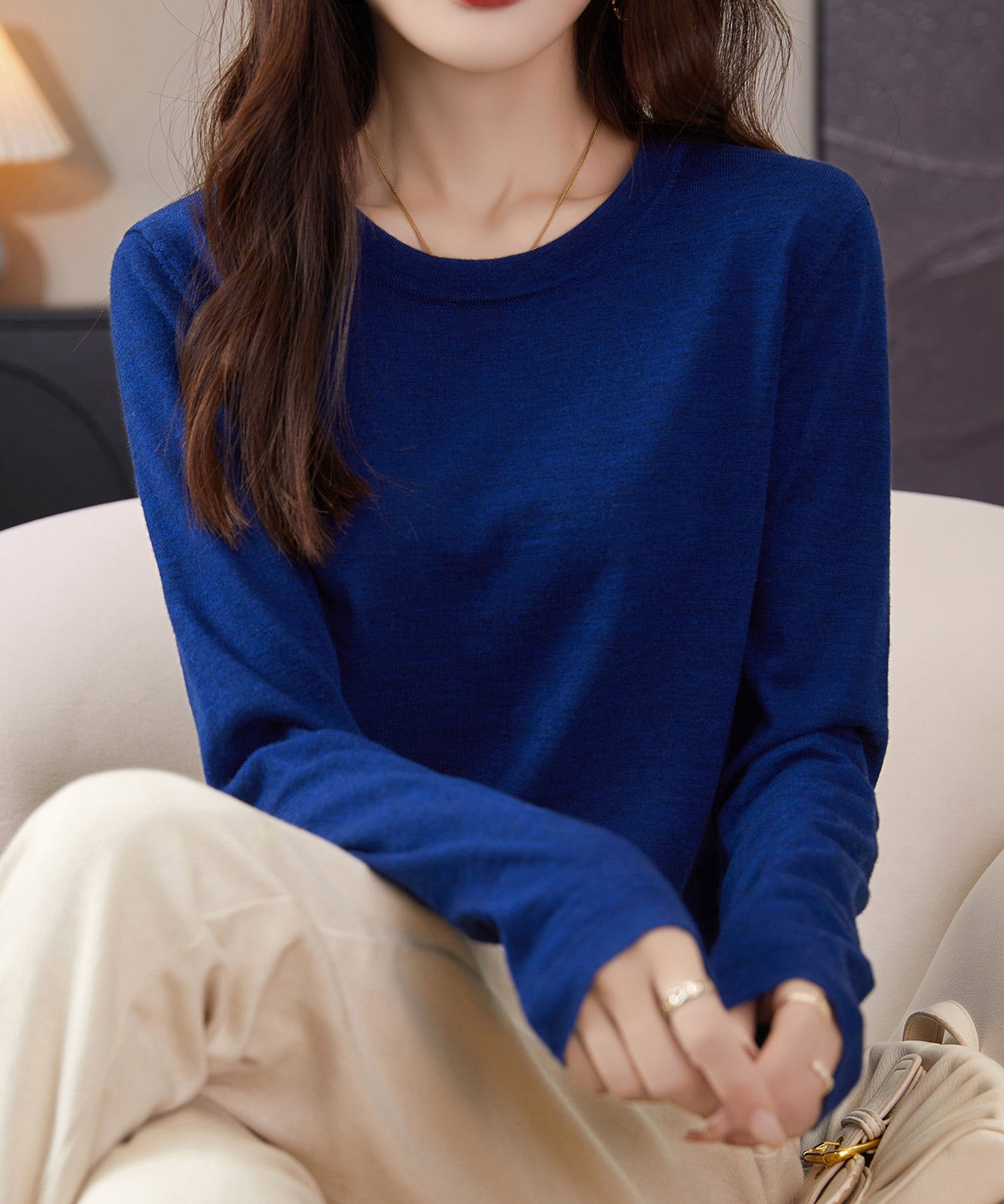 Women's 100% Merino Wool Base Layer Shirt Tops Crewneck Long Sleeve Travel Hiking Tee T Shirt Pullover Sweater