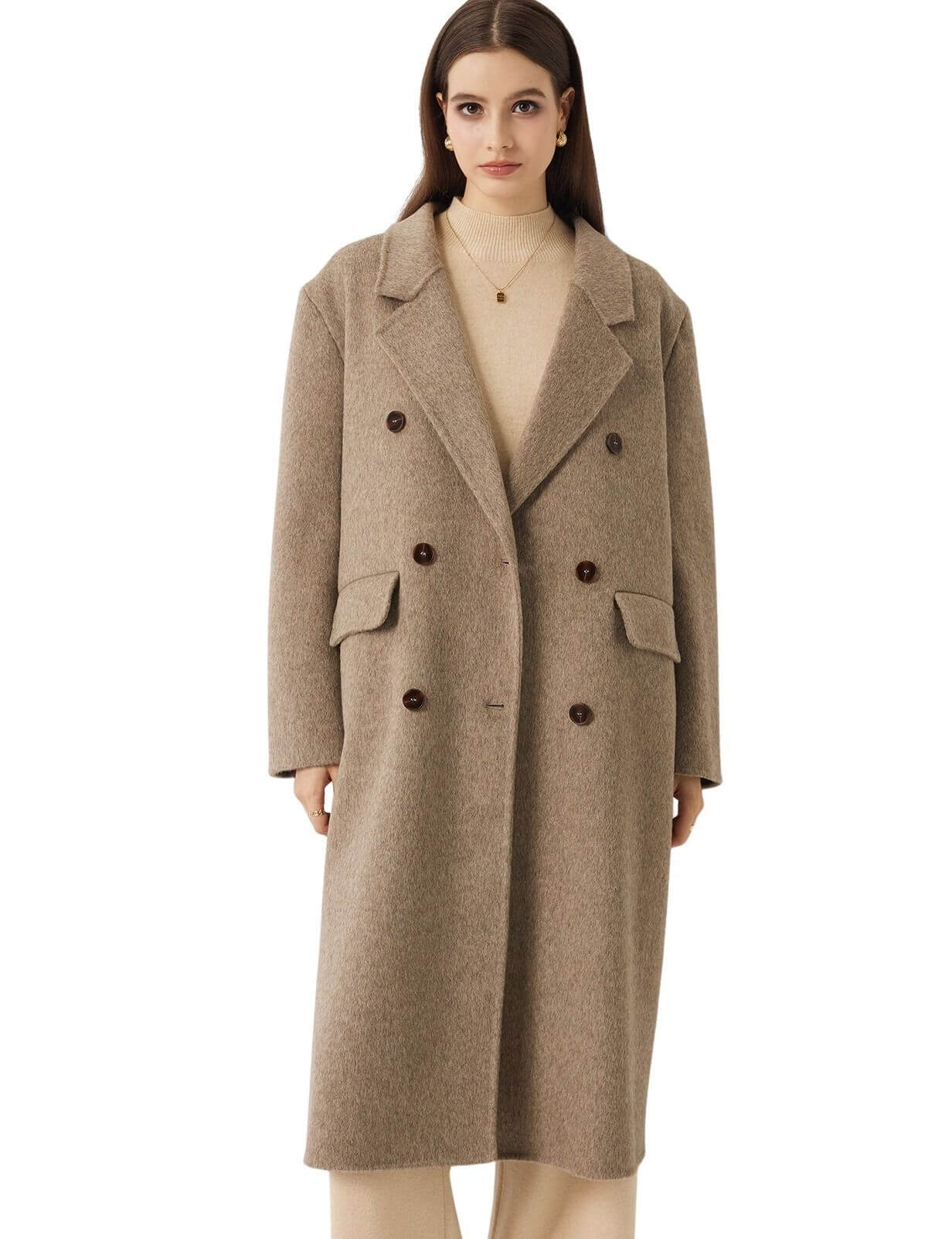 Double-Breasted 100% Merino Wool Pea Coat