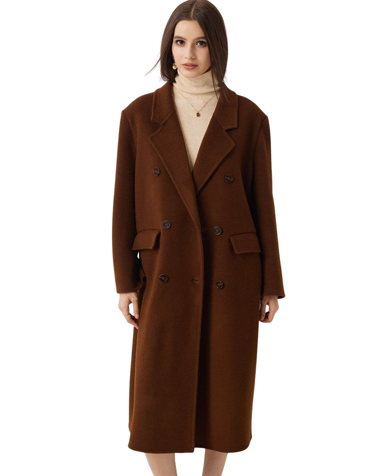 Double-Breasted 100% Merino Wool Pea Coat