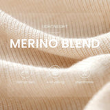 Women's Merino Wool Blend Oversized Sweater 2025 Fall Winter Trendy Turtleneck Batwing Sleeve Knit Pullover Sweater