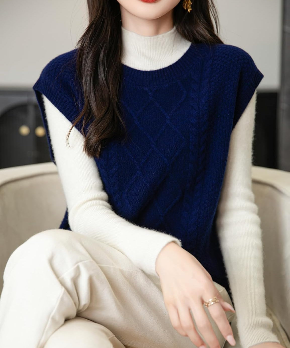 100% Merino Wool Crewneck Sweater Vest