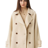 \100% Merino Wool Double Breasted Loose Coat