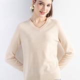 Chanyarn 100% Pure Cashmere Women's Sweater V-Neck Long Sleeve 2025 Fall Winter Warm Soft Knit Pullover