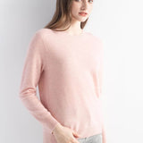 Women's 100% Pure Cashmere Sweater 2025 Fall Winter Crew Neck Long Sleeve Warm Soft Knitted Pullover