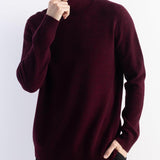 Herren 100% Merino Wollpullover 2025 Herbst Winter Erste Linie Ready to Tragen hoher Nacken Langarmern nahtloser Strickpullover