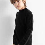 男の子と女の子100％メリノウールのセーター秋の冬の最初のライン長いSLを着用する準備ができています