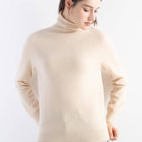 100% Pure Cashmere Women's Sweater Turtleneck Long Sleeve Warm Soft 2025 Fall Winter Knit Pullover