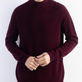 Men's 100% Merino Wool Sweater 2025 Fall Winter First-Line Ready to Wear Mock Neck Long Sleeve Seamless Knit Sweater