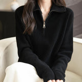 Chanyarn Women's 100% Merino Wool Sweater 2025 Fall Winter 1/4 Zip Pullover Casual Long Sleeve Knit Sweater Tops