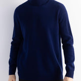 Herren 100% Merino Wollpullover 2025 Herbst Winter Erste Linie Ready to Tragen hoher Nacken Langarmern nahtloser Strickpullover