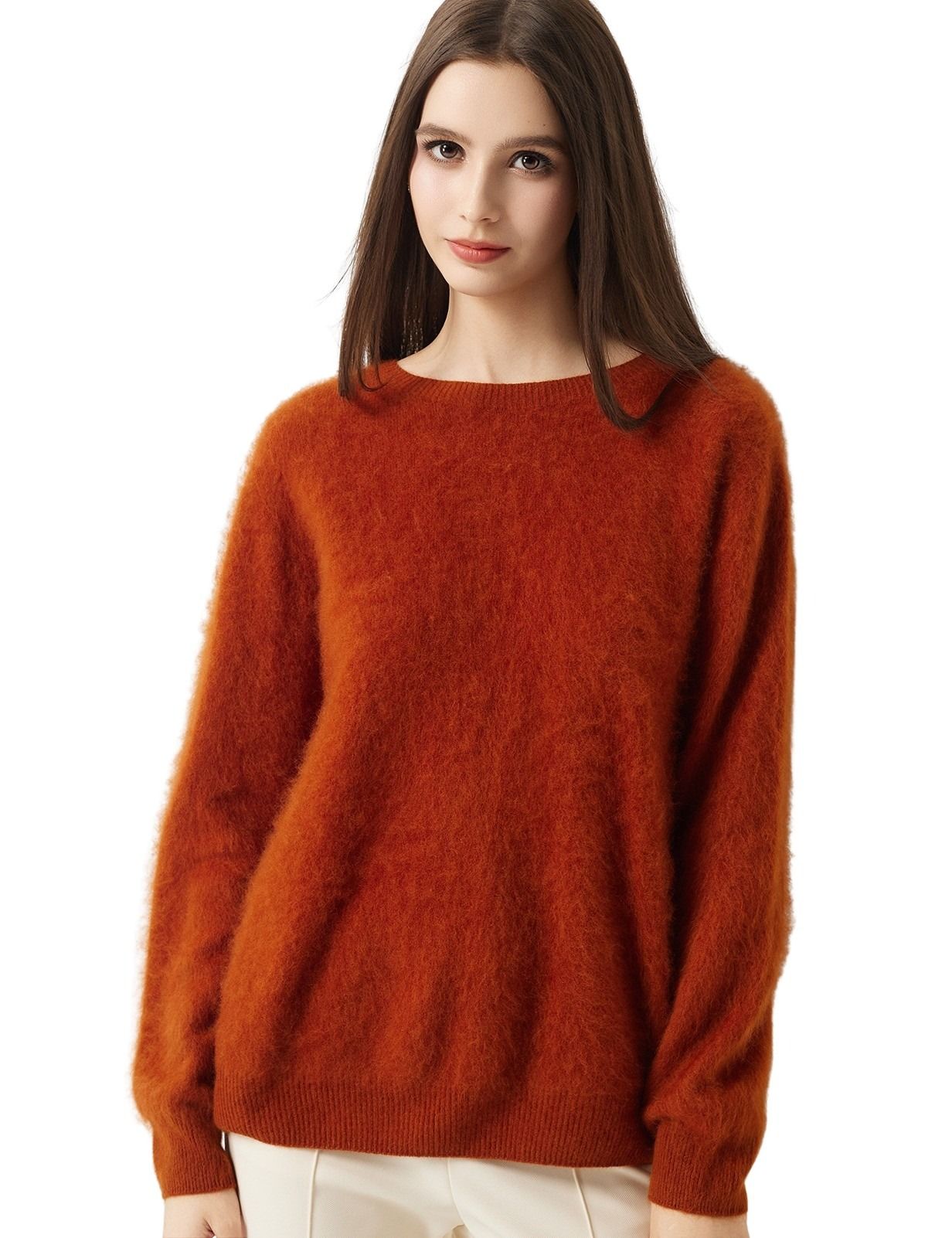 100% Merino Wool Crew Neck Seamless Sweater