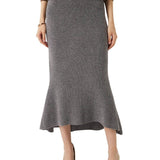 30% Cashmere 70% Merino Wool Knit Fishtail Skirt