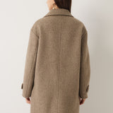 Double-Breasted 100% Merino Wool Mid Pea Coat