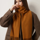 100% Merino Wool Scarf Solid Warm Ultra-Soft