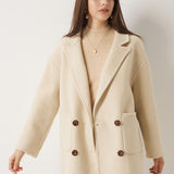 100% Merino Wool Double Breasted Short Coat