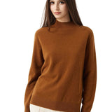 30% Cashmere 70% Merino Wool Seamless Mock Neck Sweater