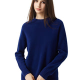Pull à col rond sans couture 100 % laine mérinos