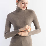 Women's Merino Wool Sweater Fall Winter Turtleneck Rib Long Sleeve First-Line Ready to Wear Seamless Knit Sweater