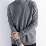 Herren 100% Merino Wollpullover 2025 Herbst Winter Erste Linie Ready to Tragen hoher Nacken Langarmern nahtloser Strickpullover