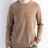 Men's 100% Merino Wool Sweater 2025 Fall Winter First-Line Ready to Wear Crew Neck Long Sleeve Seamless Knit Sweater