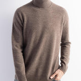 Herren 100% Merino Wollpullover 2025 Herbst Winter Erste Linie Ready to Tragen hoher Nacken Langarmern nahtloser Strickpullover